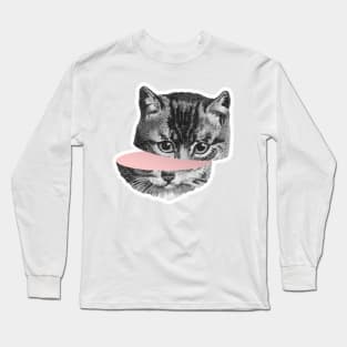 Cat Cut Face Long Sleeve T-Shirt